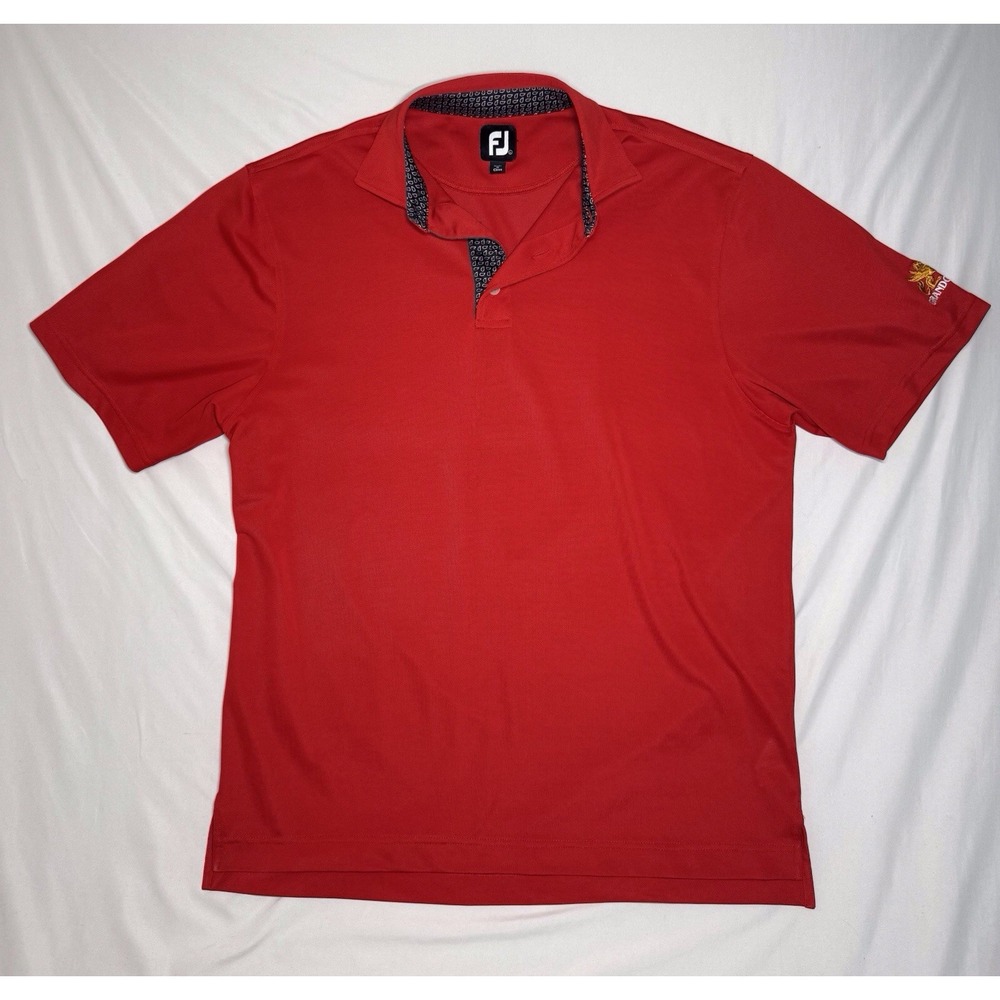 Footjoy Red Golf Polo Short Sleeve Lightweight Mens Size Large Grandover Resort
